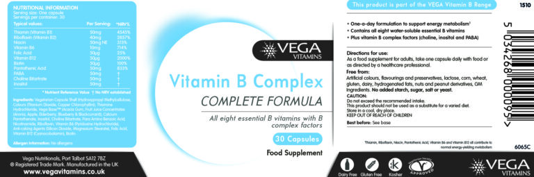 Vitamin B Complex - Complete Formula - Vega Vitamins